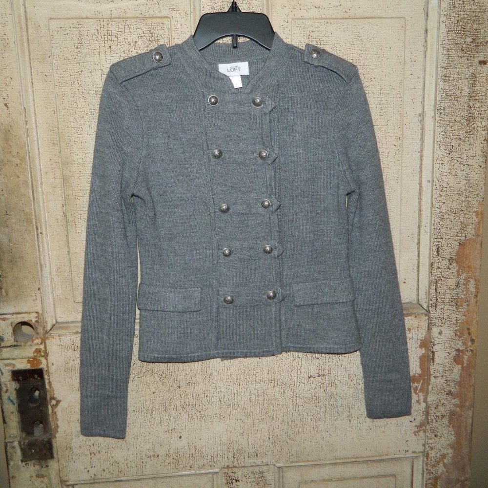 Ann Taylor LOFT Military Style Cardigan Sweater Size S (O-24)